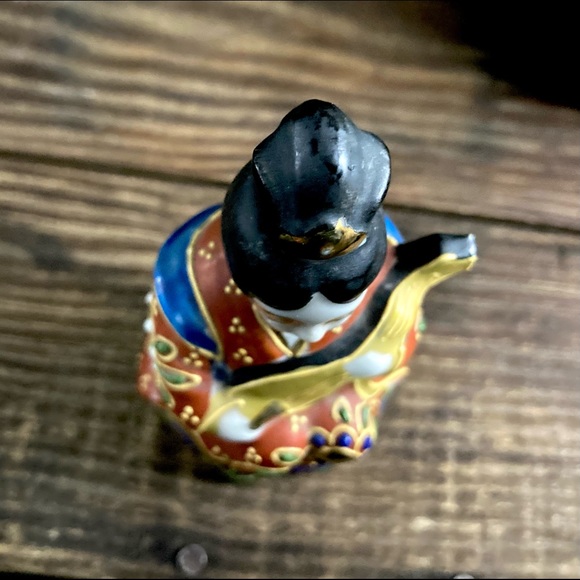 Kutani Ware Benzatien Benten Moriage Porcelain Figure God of Beauty Music Art - Picture 7 of 9